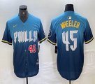 Nike Philadelphia Phillies #45 Zack Wheeler skyblue majestic baseball jersey city version-BD 02