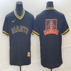 San Francisco Giants blank black majestic baseball jerseys big logo-BD