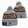 2024 Minnesota Vikings gray purple yellow NFL Sports Cuffed Knit Hats