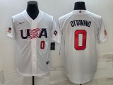 2023 World Cup #0 Adam Ottavino white USA majestic baseball jerseys 06