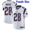 Youth Nike New England Patriots James White #28 White Color Rush Limited Jersey