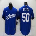 New Nike Los Angeles Dodgers #50 Mookie Betts blue majestic baseball jerseys