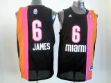 Miami Floridians 6# Lebron James ABA Black Hardwood Classic Swingman Jerseys