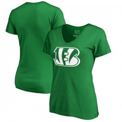 Cincinnati Bengals Pro Line by Fanatics Branded Women\'s St. Patrick\'s Day White Logo T-Shirt - Kelly Green