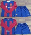 2023-2024 Barcelona club red blue long sleeves soccer jerseys home