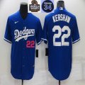 2024 World Series and 34 patch Dodgers 22 Clayton Kershaw black majestic baseball jerseys-CY