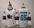 Youth Adidas San Jose Sharks #65 Erik Karlsson white Ice Hockey Jersey