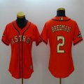 Women nike Houston Astros #2 Alex Bregman orange majestic baseball jerseys