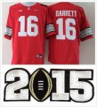 College National Championship Bowl Ohio State Buckeyes #16 J.T. Barrett Red NCAA Jerseys 2015 patch