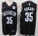 Brooklyn Nets #35 Kevin Durant black nike NBA basketball Jersey City Edition