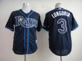 Tampa Bay Rays 3# Longoria Dark blue mlb jerseys