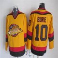 Vancouver Canucks #10 Pavel Bure yellow CCM ice hockey Jersey