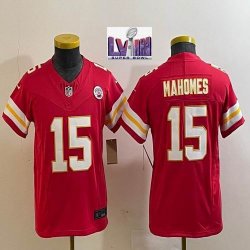 Youth Kansas City 15# Patrick Mahomes red Nike Vapor F.U.S.E. Limited Jersey 03