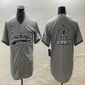 Nike Dallas Cowboys blank gray baseball jerseys Joint name-BD 01