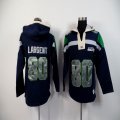 Seattle Seahawks #80 Steve Largent dark blue nfl Hooded Sweatshirt