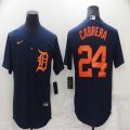 Nike Detroit Tigers #24 Miguel Cabrera dark blue orange Majestic baseball jerseys-BD