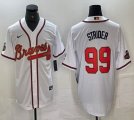 Nike Atlanta Braves #99 Spencer Strider white majestic baseball MLB Jerseys -BD