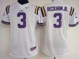 Women LSU Tigers Odell Beckham Jr. 3 NCAA Football Jersey - White