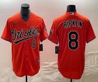 Nike Baltimore Orioles #8 Cal Ripken orange majestic baseball jersey-BD