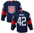 United States 2016 World Cup #42 David Backes blue Hockey jerseys