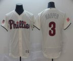 Philadelphia Phillies #3 Bryce Harper beige Flexbase Authentic Collection Jersey-BD