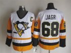 Pittsburgh Penguins #68 Jaromir Jagr White Throwback Ice hockey Jersey C patch