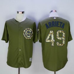 Chicago Cubs #49 Jake Arrieta green mlb baseball jersey