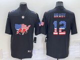 Tampa Bay Buccaneers #12 Tom Brady Black Color Rush Limited jersey United States map-BD