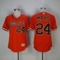 San Francisco Giants 24# Willie Mays orange majestic baseball jerseys