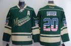 Minnesota Wild #20 Ryan Suter green usa flag ice hockey Jerseys