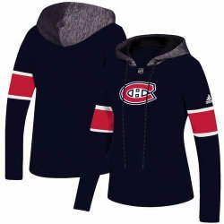 Custom Adidas Montreal Canadiens blue Ice Hockey Hooded Sweatshirt