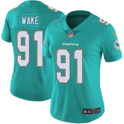 Women Miami Dolphins #91 Cameron Wake Nike green Color Rush Limited Jerseys