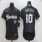 Nike Chicago White Sox #10 Yoan Moncada black Flexbase Authentic Collection Jersey city version-BD