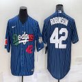 Nike Los Angeles Dodgers#42 Jackie Robinson blue majestic baseball Jersey-BD 03