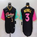 Nike San Diego Padres #3 Jackson Merrill black pink green MLB Baseball jerseys 02