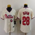 Women Nike Philadelphia Phillies #28 Alec Bohm beige majestic baseball jersey 01