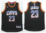 Cleveland Cavaliers LeBron James #23 black usa flag nba jersey