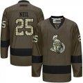 Custom Senators #25 Chris Neil Green Salute To Service hockey Jerseys