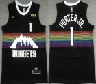 Nike Denver Nuggets #1 Michael Porter Jr black nab jerseys-XD