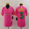 Youth Nike San Diego Padres #3 Jackson Merrill pink MLB Baseball jerseys Joint name-BD 01