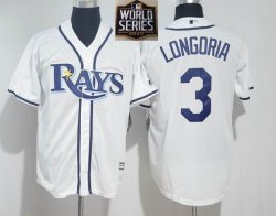 Tampa Bay Rays Evan Longoria 3# white mlb baseball jerseys 2020 World Series