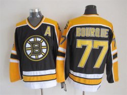 Boston Bruins #77 Ray Bourque black yellow CCM hockey jerseys A patch