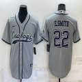 Nike Dallas Cowboys #22 E.Smith gray baseball jerseys Joint name-BD