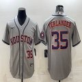 Nike Houston Astros #35 Justin Verlande gray baseball jerseys -BD