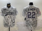 Dallas Cowboys #22 E.Smith Nike Arctic Camo 2024 Salute to Service Limited Jersey Joint name-BD