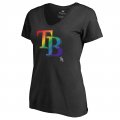 Women's Tampa Bay Rays Fanatics Branded Pride Black T-Shirt