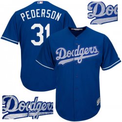 Custom Los Angeles Dodgers #31 Joc Pederson blue fashion majestic baseball Jersey