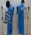 North Carolina Tar Heels Michael Jordan 23 Blue white Split Basketball Jersey jordan logo