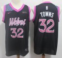 Nike Minnesota Timberwolves #32 Karl-Anthony Towns black new basketball jersey -S8