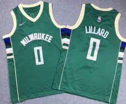 Youth Nike Milwaukee Bucks #0 Damian Lillard green nba basketball Jerseys -XD